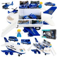 Žaislinis sulankstomas policijos lėktuvas su 4 automobiliais ir sraigtasparniu MalPlay kaina ir informacija | Žaislai berniukams | pigu.lt