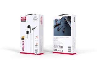 XO wired earphones EP62 jack 3,5 mm black цена и информация | Наушники | pigu.lt