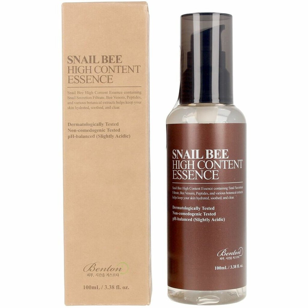 Esencija su sraigių mucinu ir bičių nuodais Benton Snail Bee High Content Essence, moterims, 100 ml kaina ir informacija | Veido aliejai, serumai | pigu.lt