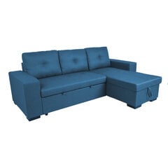 Угловой диван-кровать CARITA темно-синий цена и информация | Угловые диваны | pigu.lt