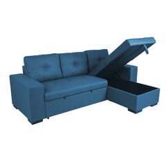 Угловой диван-кровать CARITA темно-синий цена и информация | Угловые диваны | pigu.lt