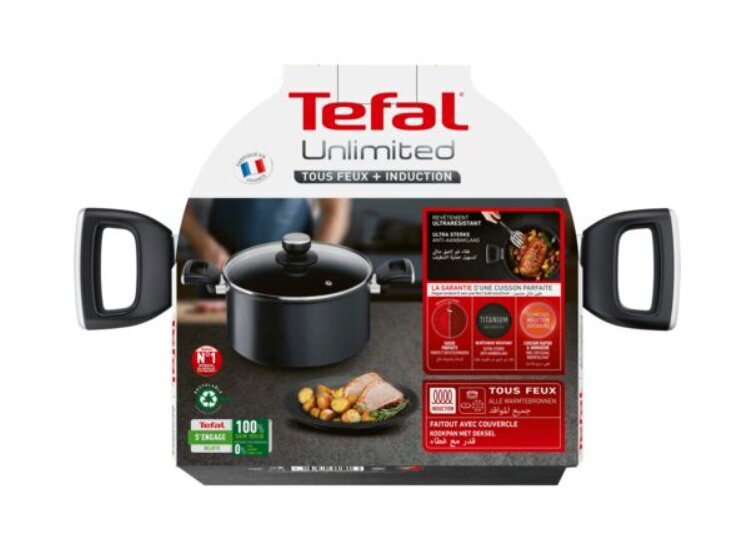 Puodas su dangčiu Tefal Unlimited G2554672, 24 cm, 5,2 l kaina ir informacija | Puodai, greitpuodžiai | pigu.lt