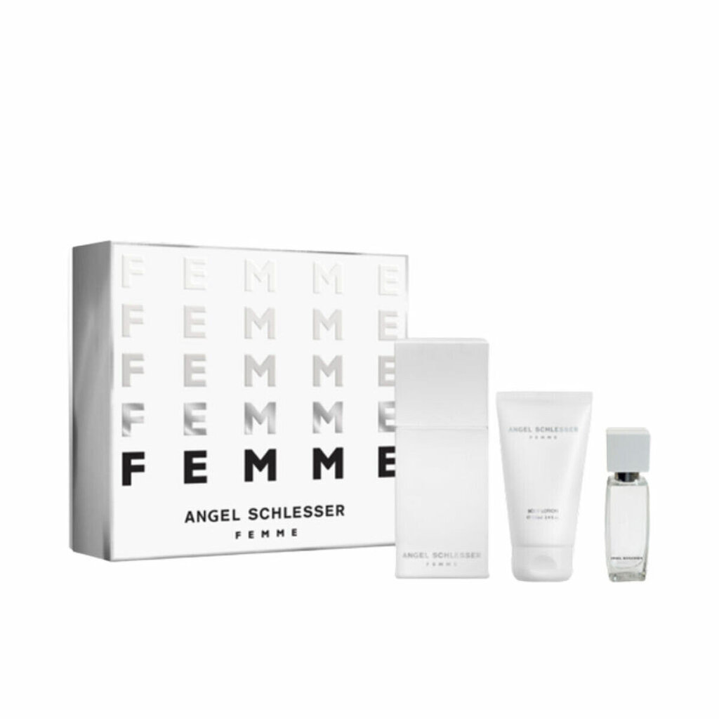 Kosmetikos rinkinys Angel Schlesser Femme EDT moterims: Tualetinis vanduo 100 ml + kūno kremas 100 ml + tualetinis vanduo 15 ml цена и информация | Kvepalai moterims | pigu.lt