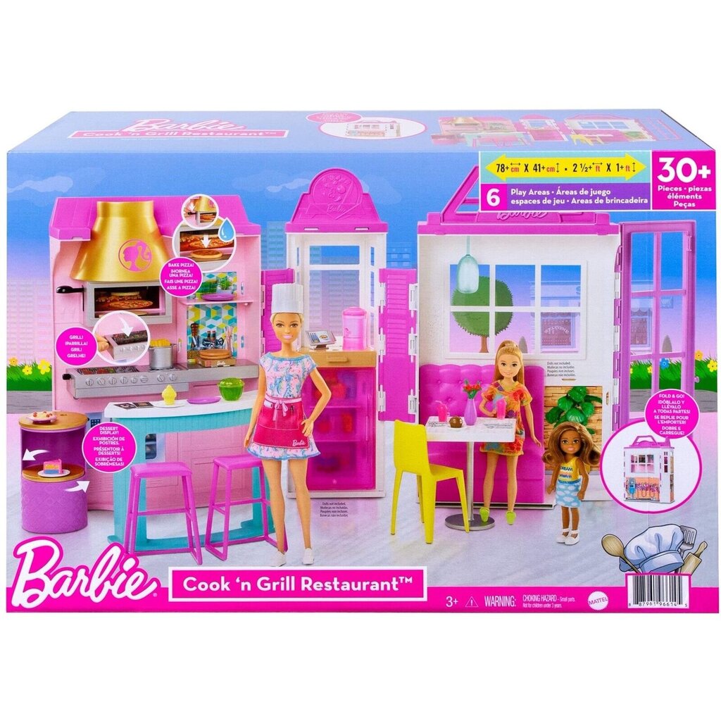 Lėlė ir restorano rinkinys Barbie Cook`n Grill kaina ir informacija | Žaislai mergaitėms | pigu.lt