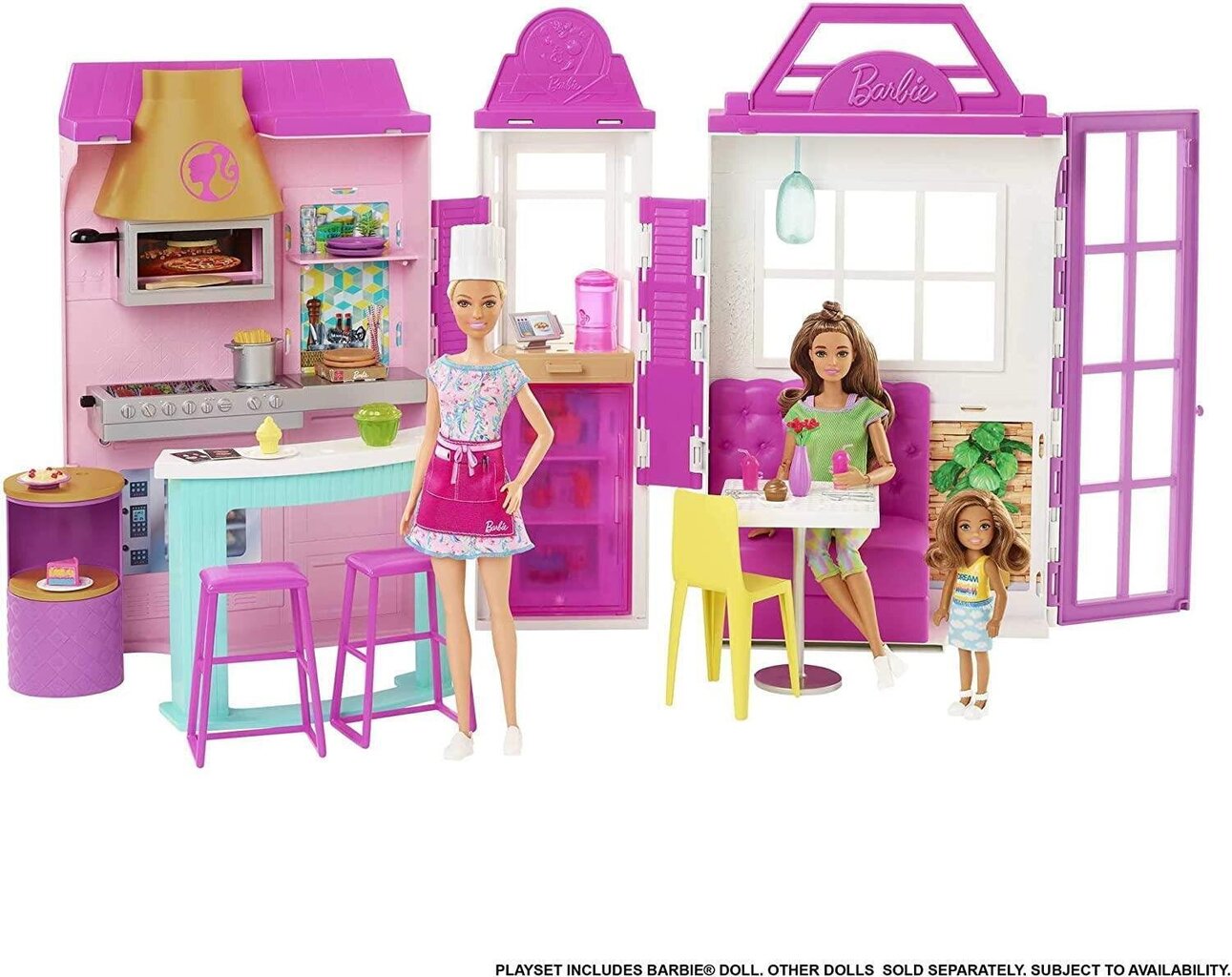 Lėlė ir restorano rinkinys Barbie Cook`n Grill kaina ir informacija | Žaislai mergaitėms | pigu.lt