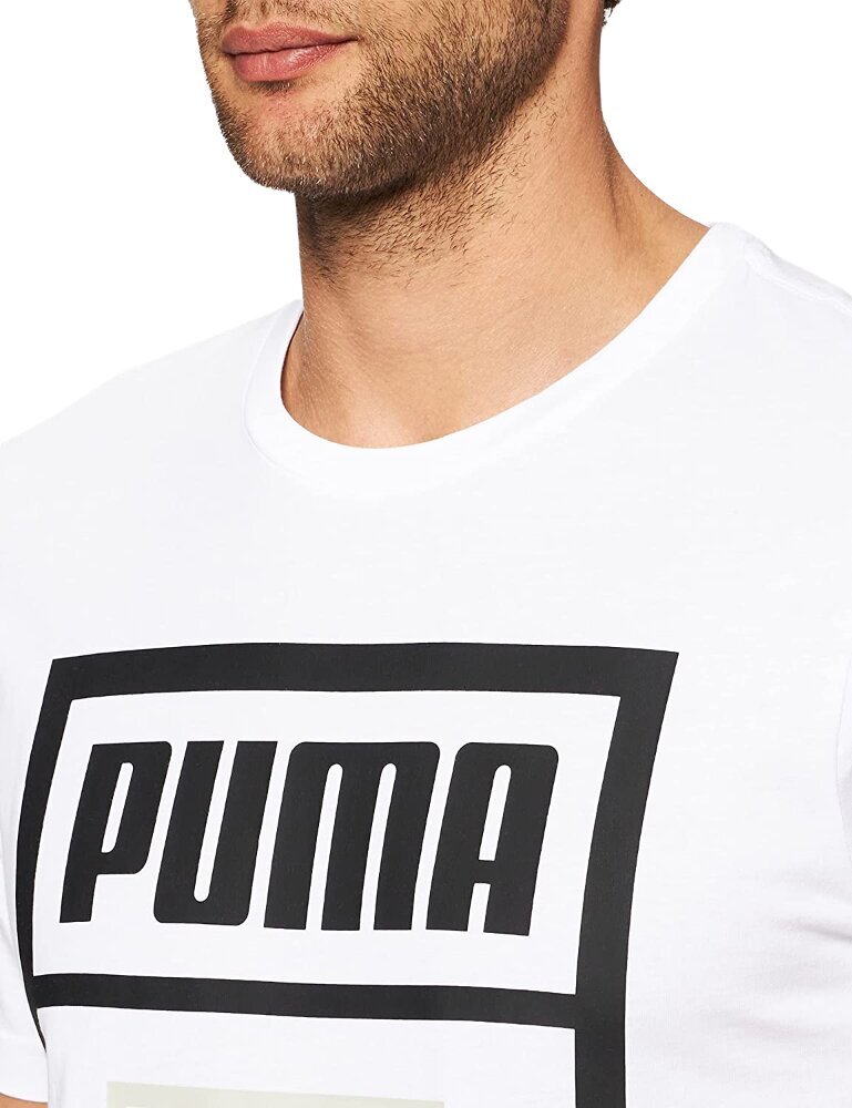 Puma marškinėliai vyrams 757343 02, balti kaina ir informacija | Vyriški marškinėliai | pigu.lt