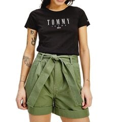 Женская футболка Tommy Hilfiger Short Sleeve T-Shirt UW0UW04873BDS 545667895, черный цена и информация | Женские футболки | pigu.lt