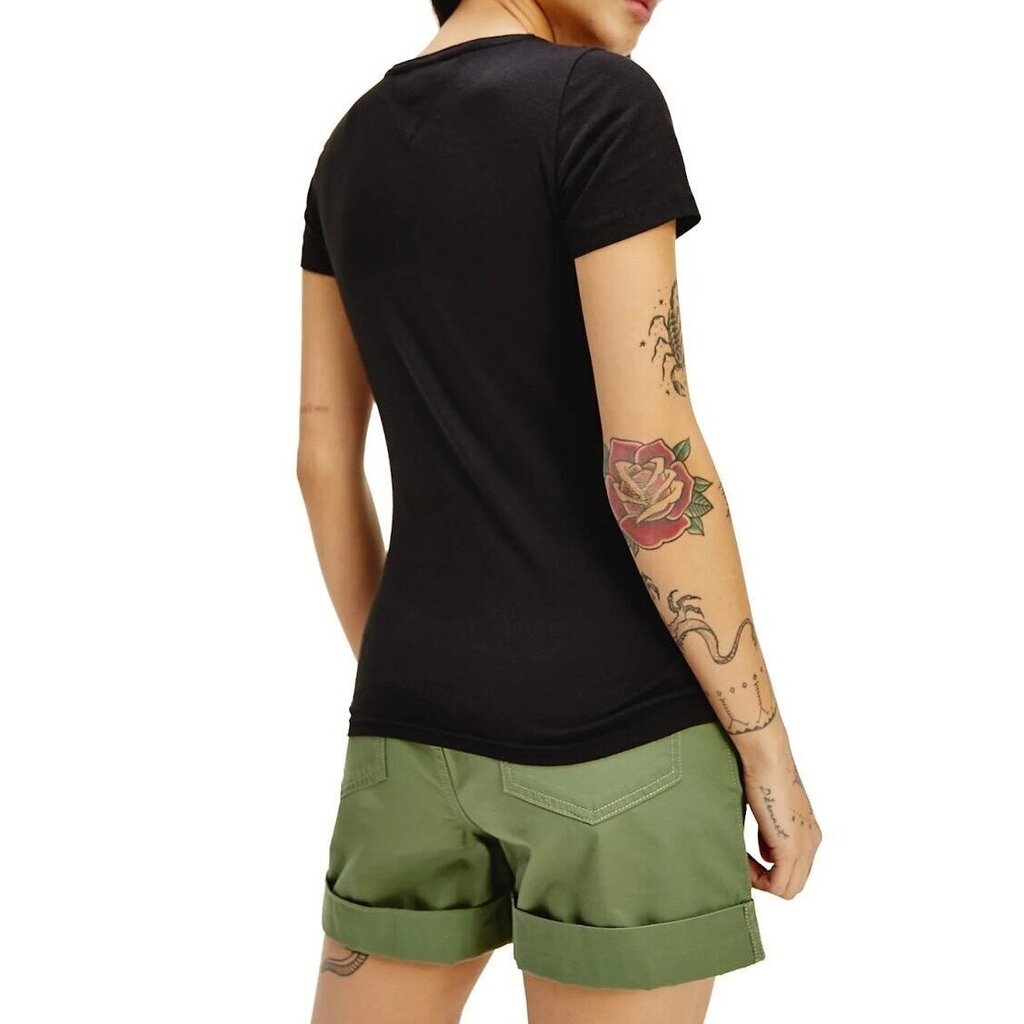 Marškinėliai moterims Tommy Hilfiger, juodi kaina ir informacija | Marškinėliai moterims | pigu.lt