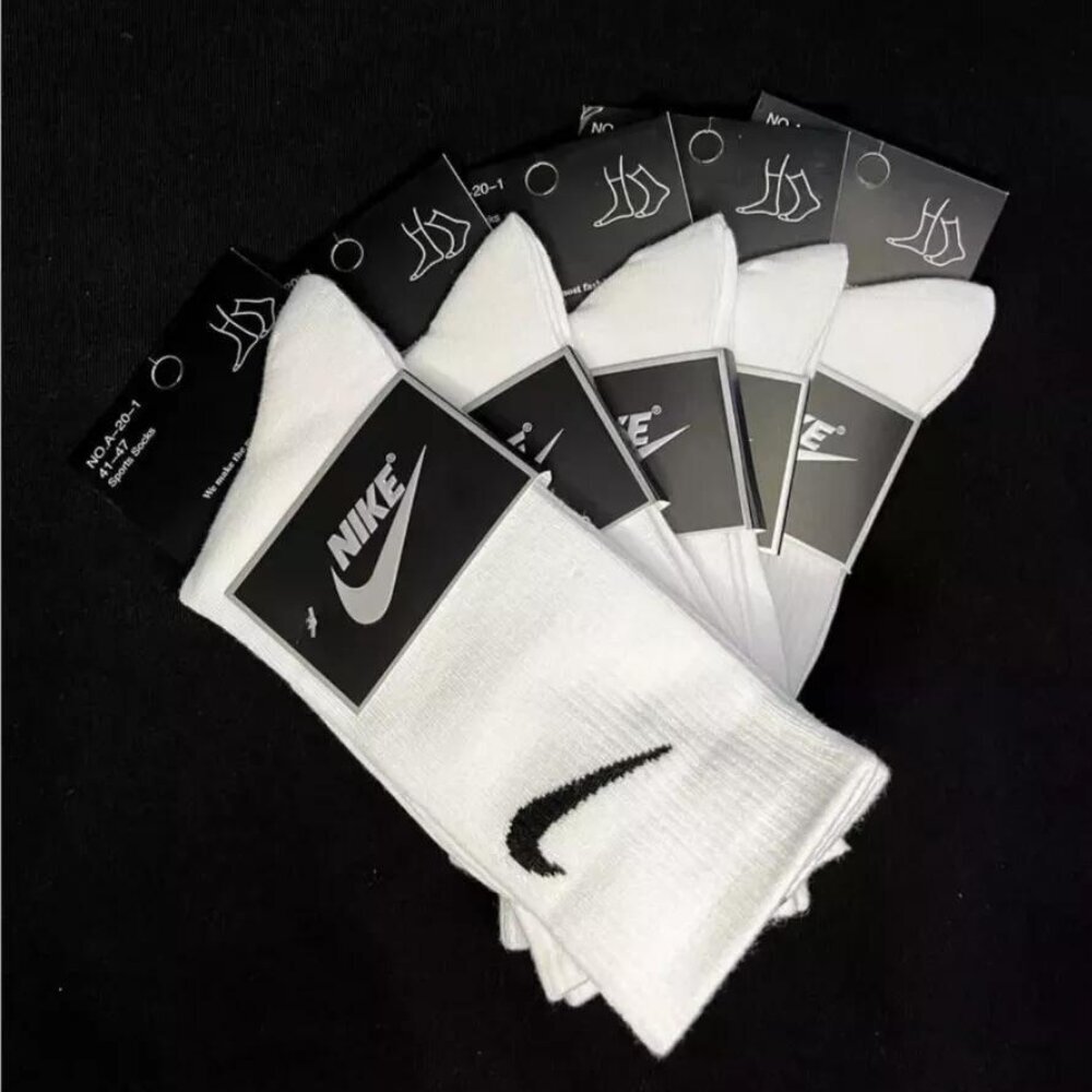 Sportinės kojinės unisex Nike, baltos, 5 poros kaina ir informacija | Vyriškos kojinės | pigu.lt