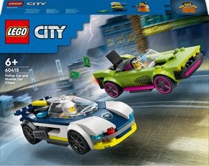 60415 Полицейская машина LEGO® City и погоня за мощной машиной цена и информация | Конструкторы и кубики | pigu.lt