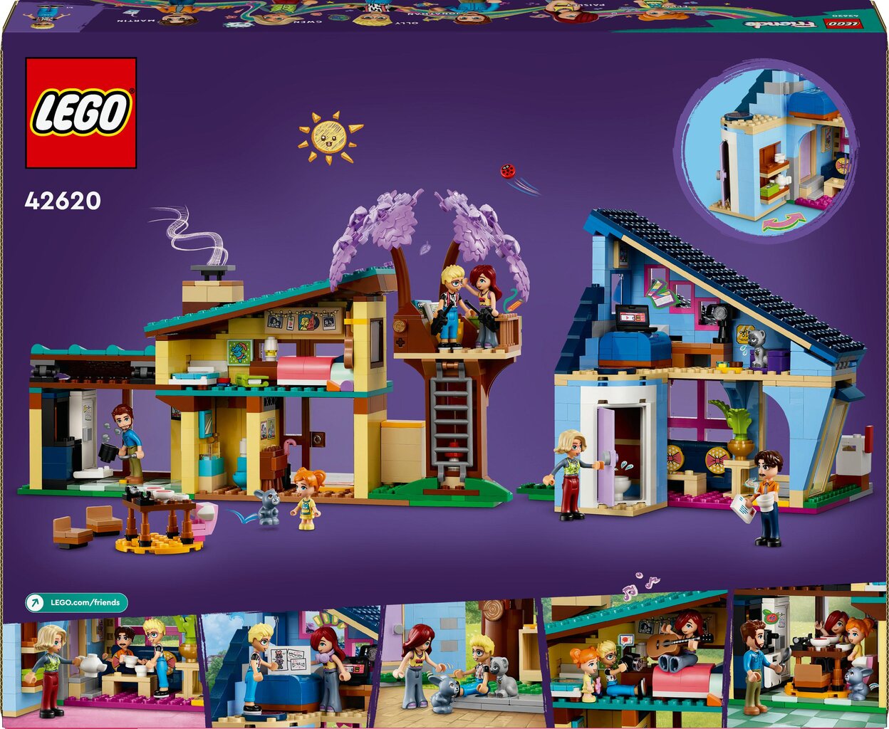 42620 LEGO® Friends Olio ir Peizlės šeimų namai kaina ir informacija | Konstruktoriai ir kaladėlės | pigu.lt