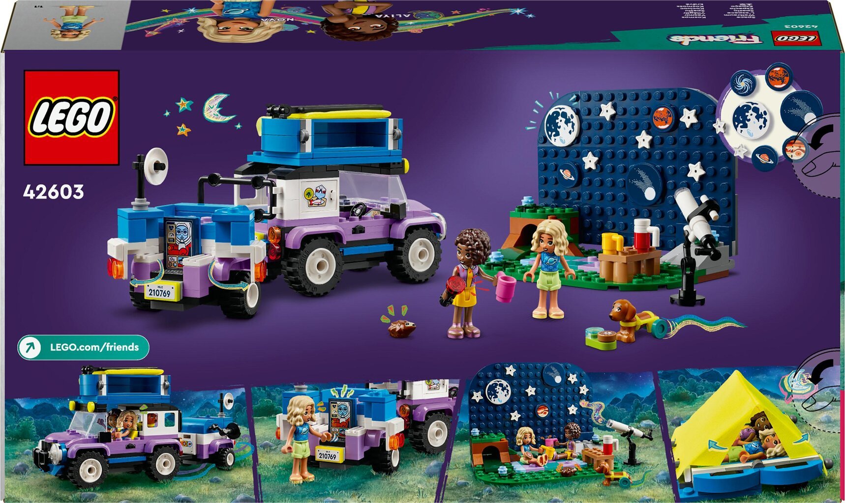 42603 LEGO® Friends Žvaigždžių stebėjimo stovyklavietės automobilis цена и информация | Konstruktoriai ir kaladėlės | pigu.lt