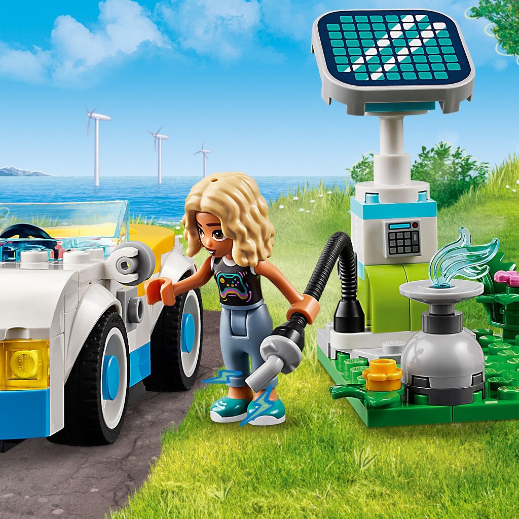 42609 LEGO® Friends Elektrinis automobilis ir įkrovimo stotelė kaina ir informacija | Konstruktoriai ir kaladėlės | pigu.lt