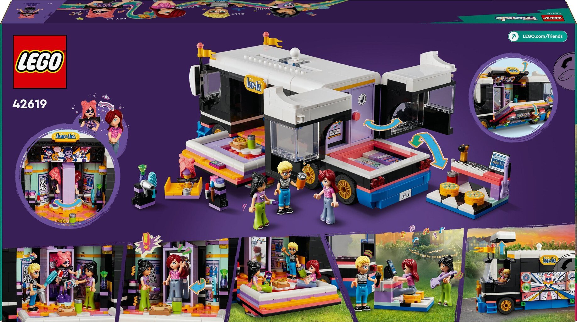 42619 LEGO® Friends Popmuzikos žvaigždės gastrolių autobusas kaina ir informacija | Konstruktoriai ir kaladėlės | pigu.lt