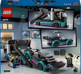 60406 Гоночный автомобиль и грузовик для перевозки автомобилей LEGO® City цена и информация | Конструкторы и кубики | pigu.lt