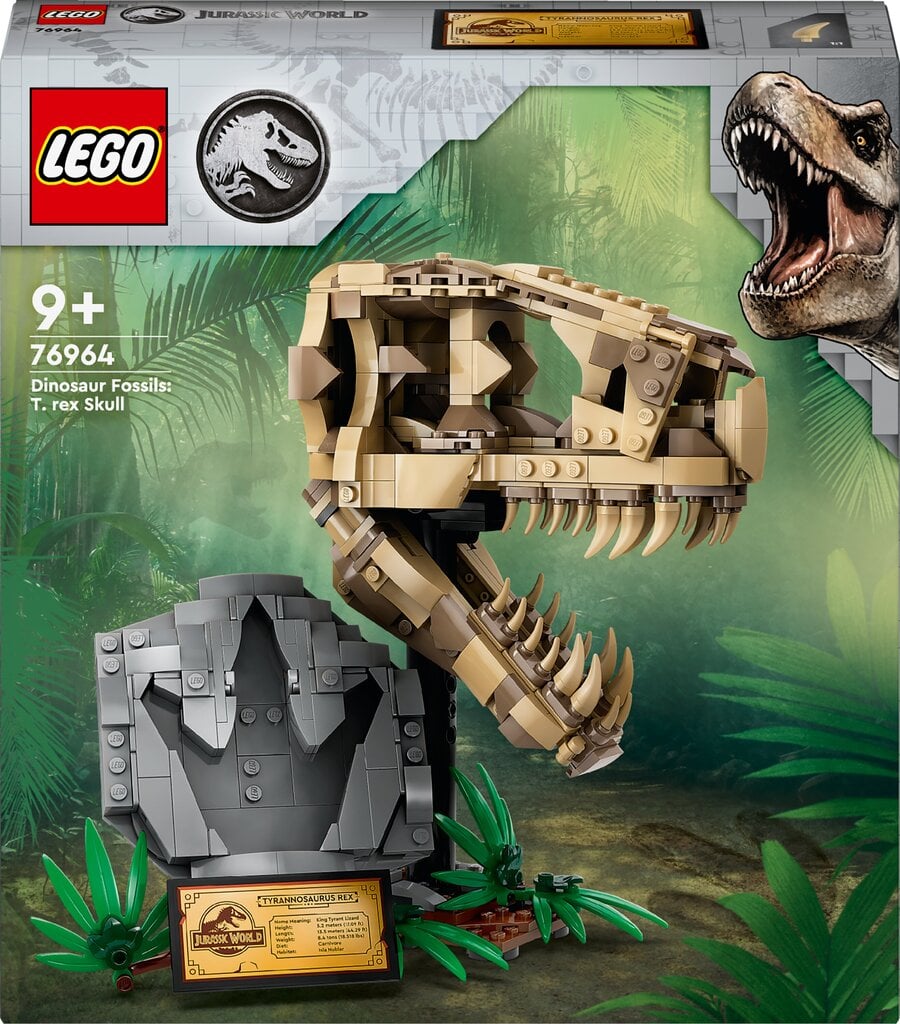 76964 LEGO® Jurassic World Окаменелости динозавров: череп тираннозавра цена  | pigu.lt