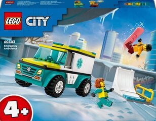 60403 LEGO® City Greitosios pagalbos automobilis ir snieglentininkas kaina ir informacija | Konstruktoriai ir kaladėlės | pigu.lt