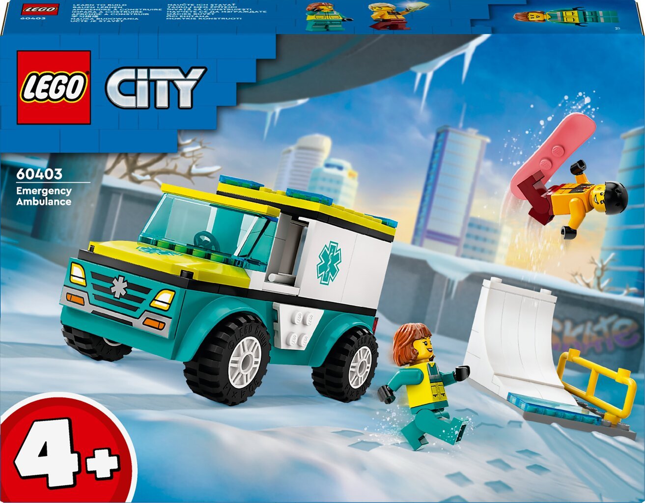 60403 LEGO® City «Скорая помощь и сноубордист» цена | pigu.lt