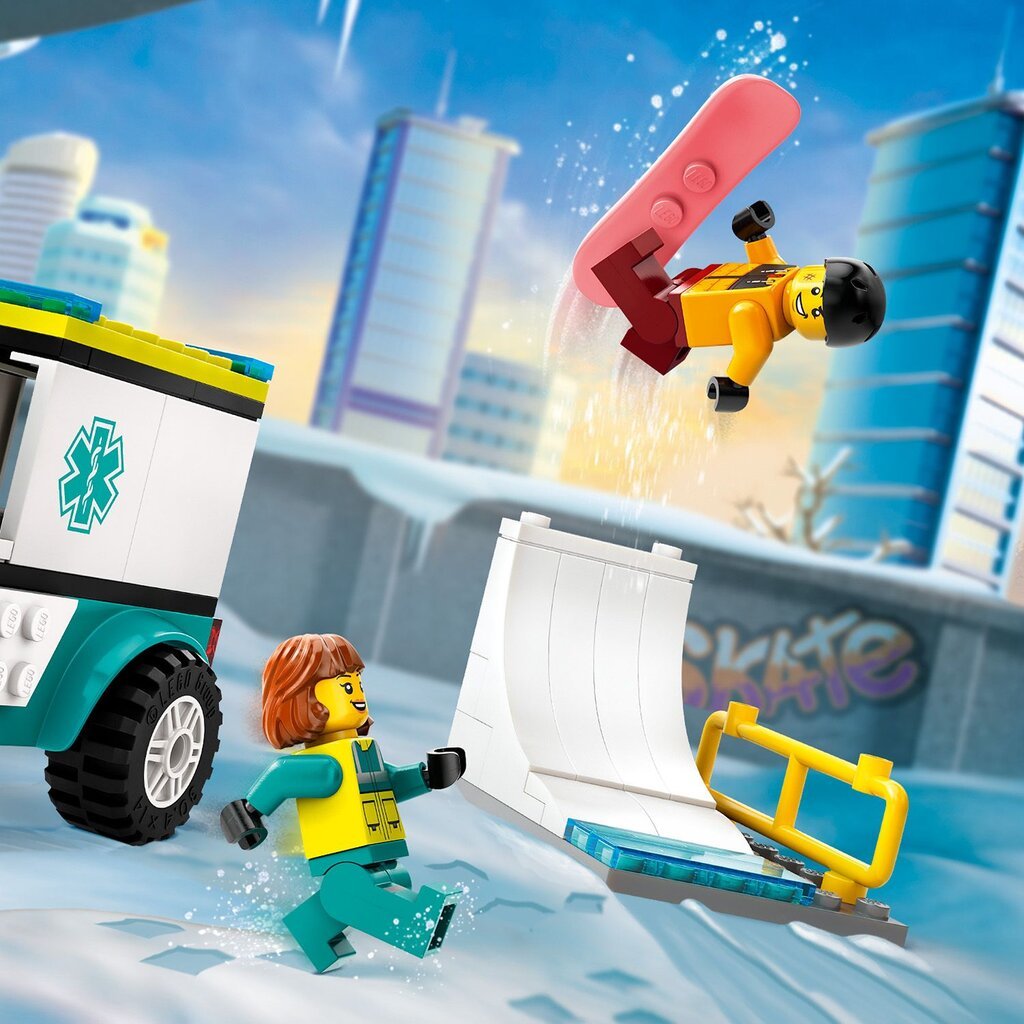 60403 LEGO® City Greitosios pagalbos automobilis ir snieglentininkas kaina ir informacija | Konstruktoriai ir kaladėlės | pigu.lt