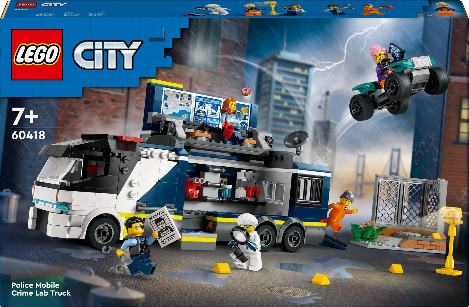 60418 Полицейский мобильный грузовик для криминальной лаборатории LEGO®  City цена | pigu.lt