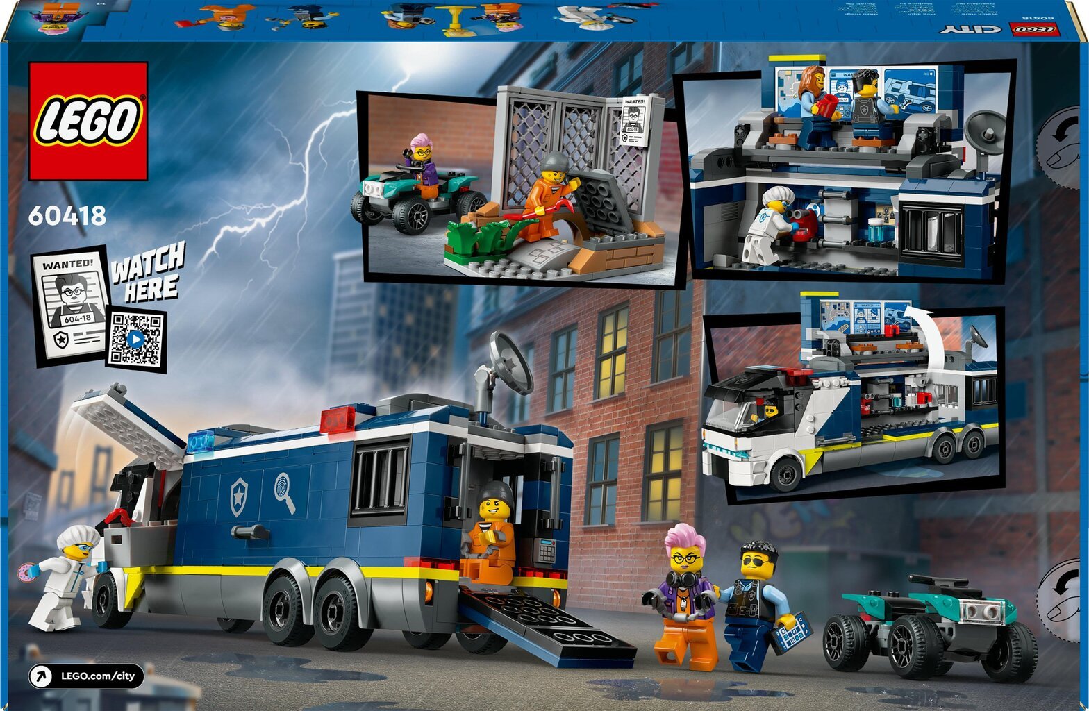 60418 LEGO® City Policijos mobiliosios nusikaltimų tyrimo laboratorijos sunkvežimis kaina ir informacija | Konstruktoriai ir kaladėlės | pigu.lt