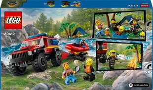 60412 LEGO® City 4x4 Пожарная машина со спасательной лодкой цена и информация | Конструкторы и кубики | pigu.lt