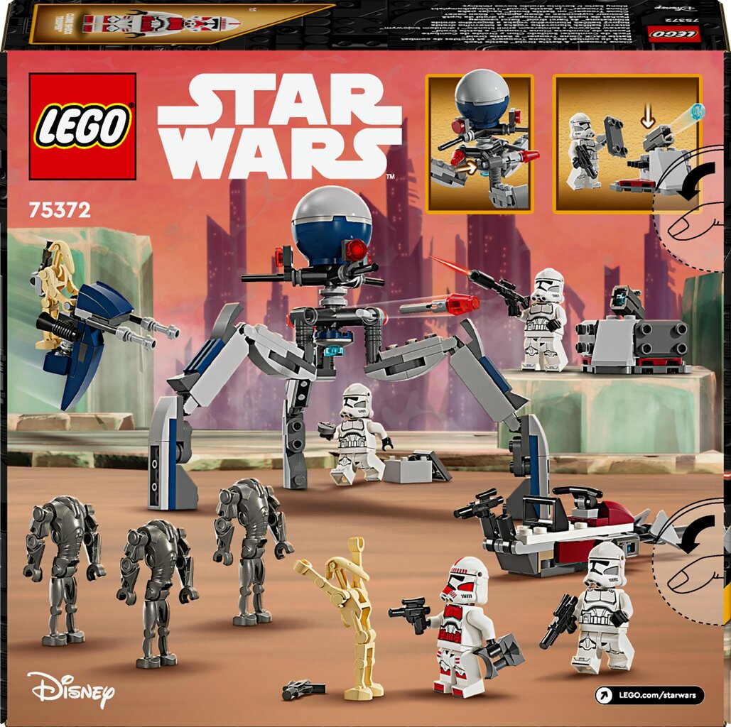 75372 LEGO® Star Wars Klonų kario ir kovinio droido kovos rinkinys kaina ir informacija | Konstruktoriai ir kaladėlės | pigu.lt