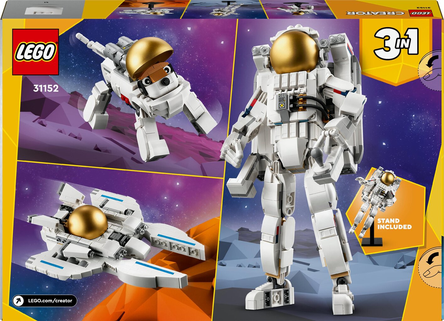 31152 LEGO® Creator Astronautas kosmose цена и информация | Konstruktoriai ir kaladėlės | pigu.lt