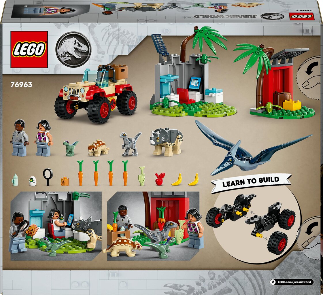 76963 LEGO® Jurassic World Dinozauriukų gelbėjimo centras kaina ir informacija | Konstruktoriai ir kaladėlės | pigu.lt