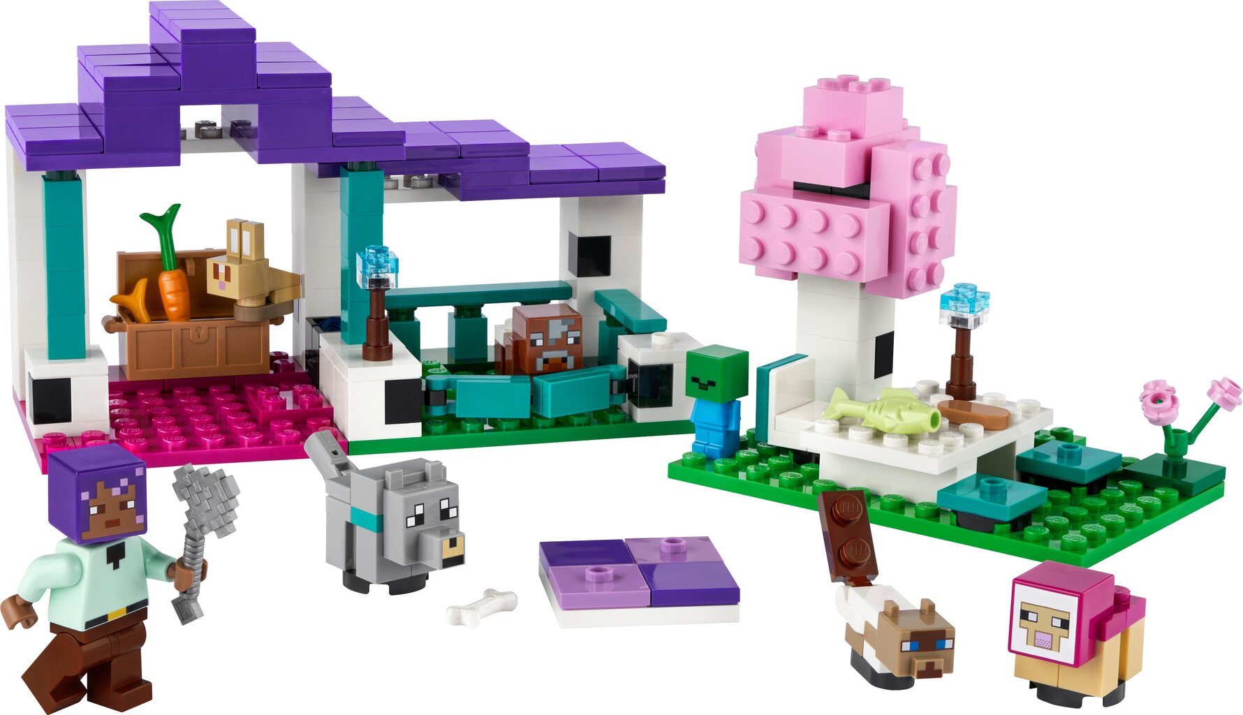 21253 LEGO® Minecraft Gyvūnų prieglauda цена и информация | Konstruktoriai ir kaladėlės | pigu.lt