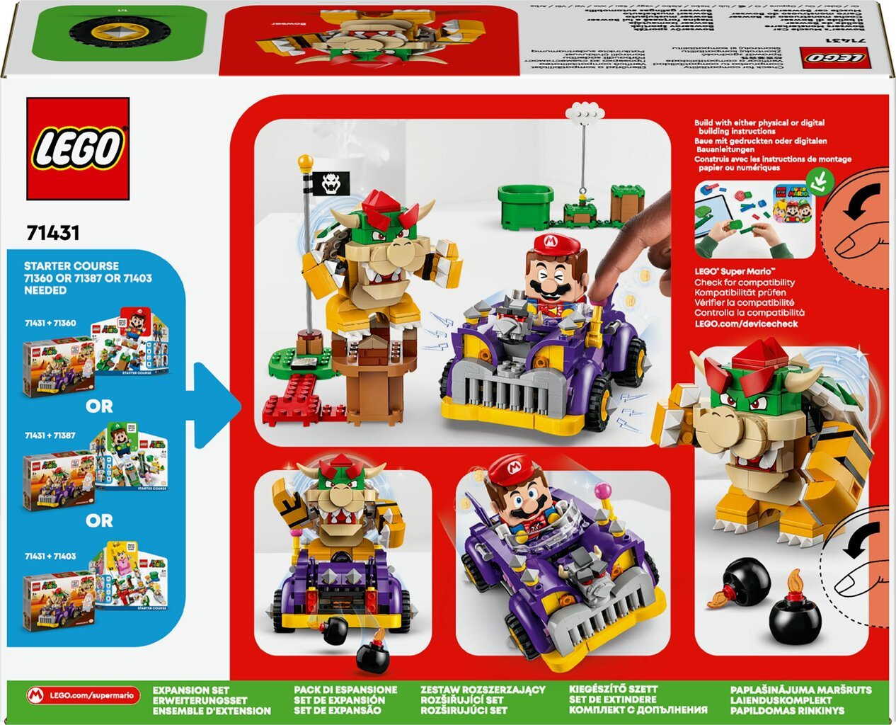 71431 LEGO® Super Mario Bowser galingas automobilis – papildomas rinkinys kaina ir informacija | Konstruktoriai ir kaladėlės | pigu.lt