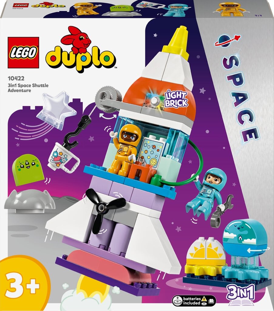 10422 LEGO® DUPLO Kosminio erdvėlaivio nuotykiai trys viename цена и информация | Konstruktoriai ir kaladėlės | pigu.lt