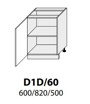 Pastatoma spintelė Carrini D1D 60, kairinė, balta kaina ir informacija | Virtuvinės spintelės | pigu.lt