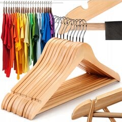 Деревянные вешалки для одежды, 10 шт. цена и информация | Вешалки и мешки для одежды | pigu.lt