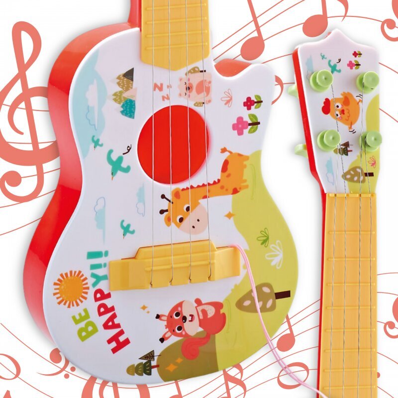 Vaikiška akustinė gitara Woopie, raudona цена и информация | Lavinamieji žaislai | pigu.lt