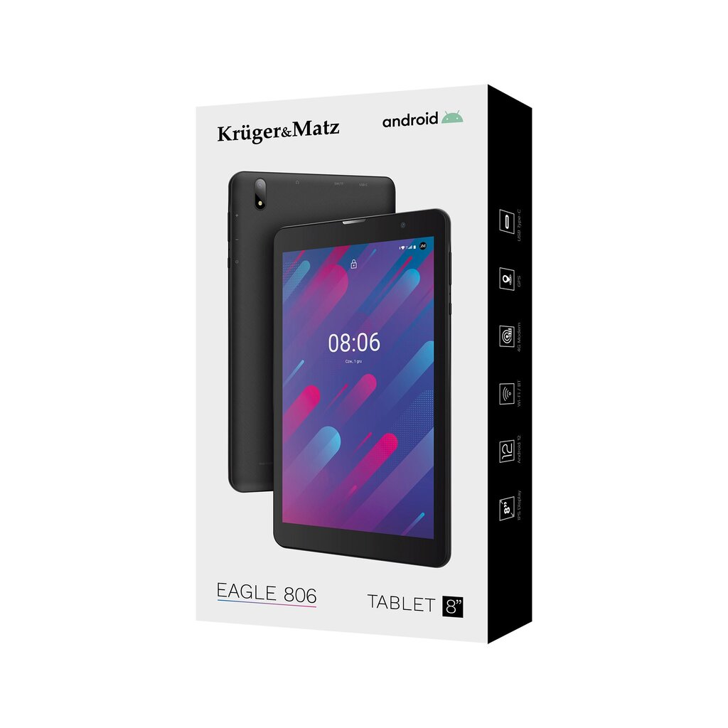 Kruger & Matz Eagle 806 Black (KM0806) kaina ir informacija | Planšetiniai kompiuteriai | pigu.lt