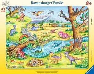 Пазл Ravensburger большой плиточный, 15 шт., маленькие динозавры цена и информация | Пазлы | pigu.lt