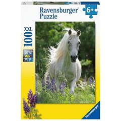 Пазл Ravensburger. 100 шт., белая лошадь цена и информация | Пазлы | pigu.lt
