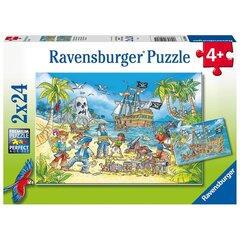 Dėlionių rinkinys Ravensburger Piratai, 24 d., 2 vnt. kaina ir informacija | Dėlionės (puzzle) | pigu.lt