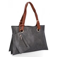 Moteriška rankinė pirkinių krepšys Herisson pilka H8803 цена и информация | Женская сумка Bugatti | pigu.lt