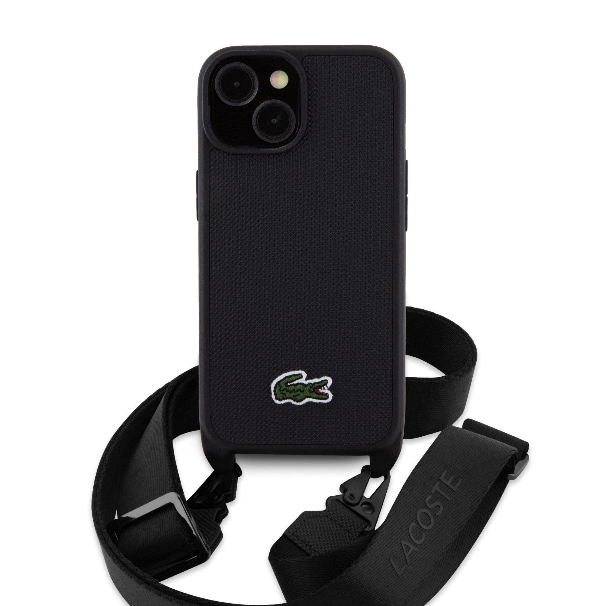 Lacoste Iconic Petit Pique Crossbody Woven Logo Case for iPhone 15 Pro Max  Black цена | pigu.lt