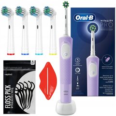 "Oral-B Vitality Pro D103 Lilac Violet" + 4 tikslūs pakaitalai kaina ir informacija | Elektriniai dantų šepetėliai | pigu.lt