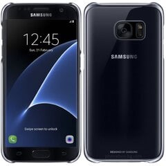 Apsauginis dėklas Clear Cover skirtas Samsung Galaxy S7 G930, Juodas цена и информация | Чехлы для телефонов | pigu.lt