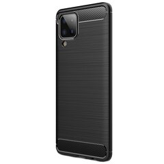 „Carbon“ твердый силиконовый чехол (TPU) - черный (Galaxy A12) цена и информация | Чехлы для телефонов | pigu.lt