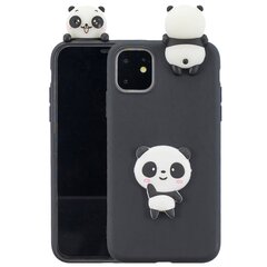 Твердый силиконовый чехол „Squezy“ Panda (TPU) - чёрный (iPhone 11) цена и информация | Чехлы для телефонов | pigu.lt