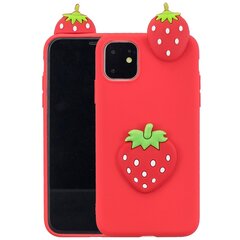 Твердый силиконовый чехол „Squezy“ Strawberry (TPU) - красный (iPhone 11) цена и информация | Чехлы для телефонов | pigu.lt