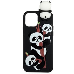 Твердый силиконовый чехол „Squezy“ Pandas (TPU) - чёрный (iPhone 12 / 12 Pro) цена и информация | Чехлы для телефонов | pigu.lt