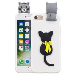 „Squezy“ Cat kieto silikono (TPU) dėklas - baltas (iPhone 7 / 8 / SE 2020 / SE 2022) kaina ir informacija | Telefono dėklai | pigu.lt