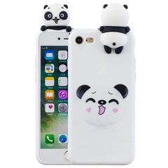 „Squezy“ Panda kieto silikono (TPU) dėklas - baltas (iPhone 7 / 8 / SE 2020 / SE 2022) kaina ir informacija | Telefono dėklai | pigu.lt