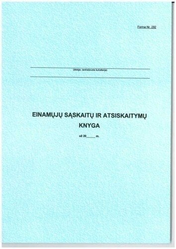 Einamų sąskaitų ir atsiskaitymų knyga 292, A4 цена и информация | Sąsiuviniai ir popieriaus prekės | pigu.lt